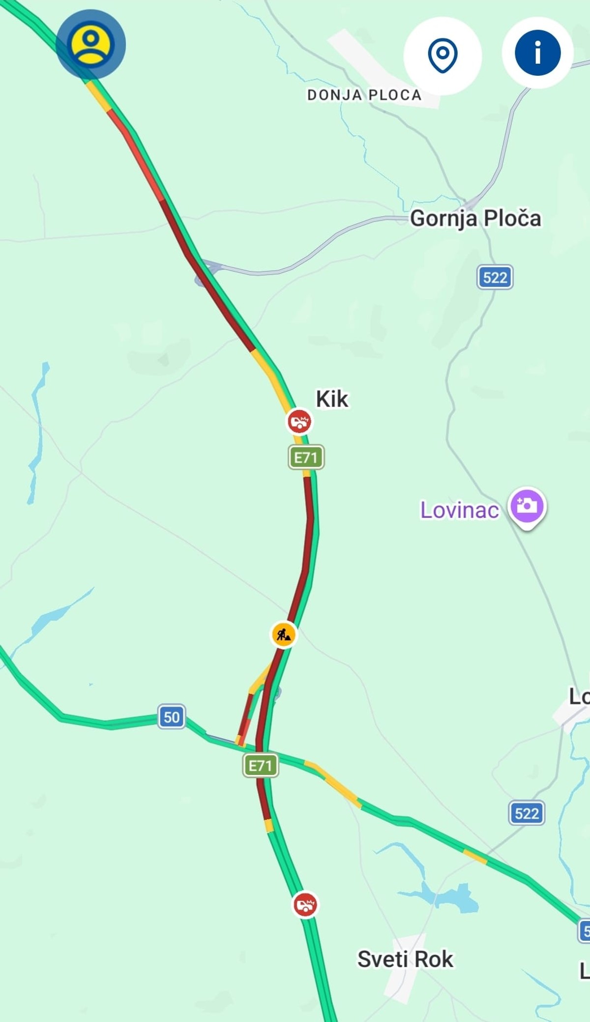 Automobil planuo na autocesti A1, stvorila se ogromna kolona