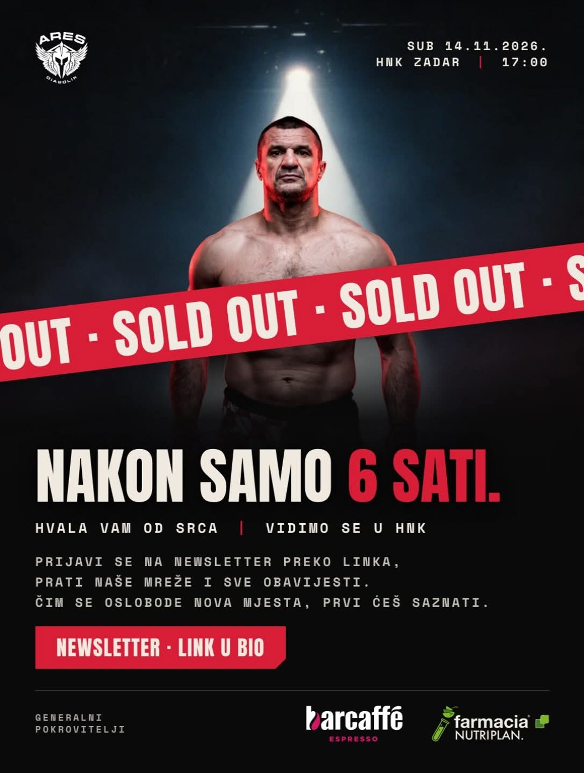 CRO COP IZAZVAO OGROMAN INTERES U ZADRU: HNK popunjen za manje od šest sati!