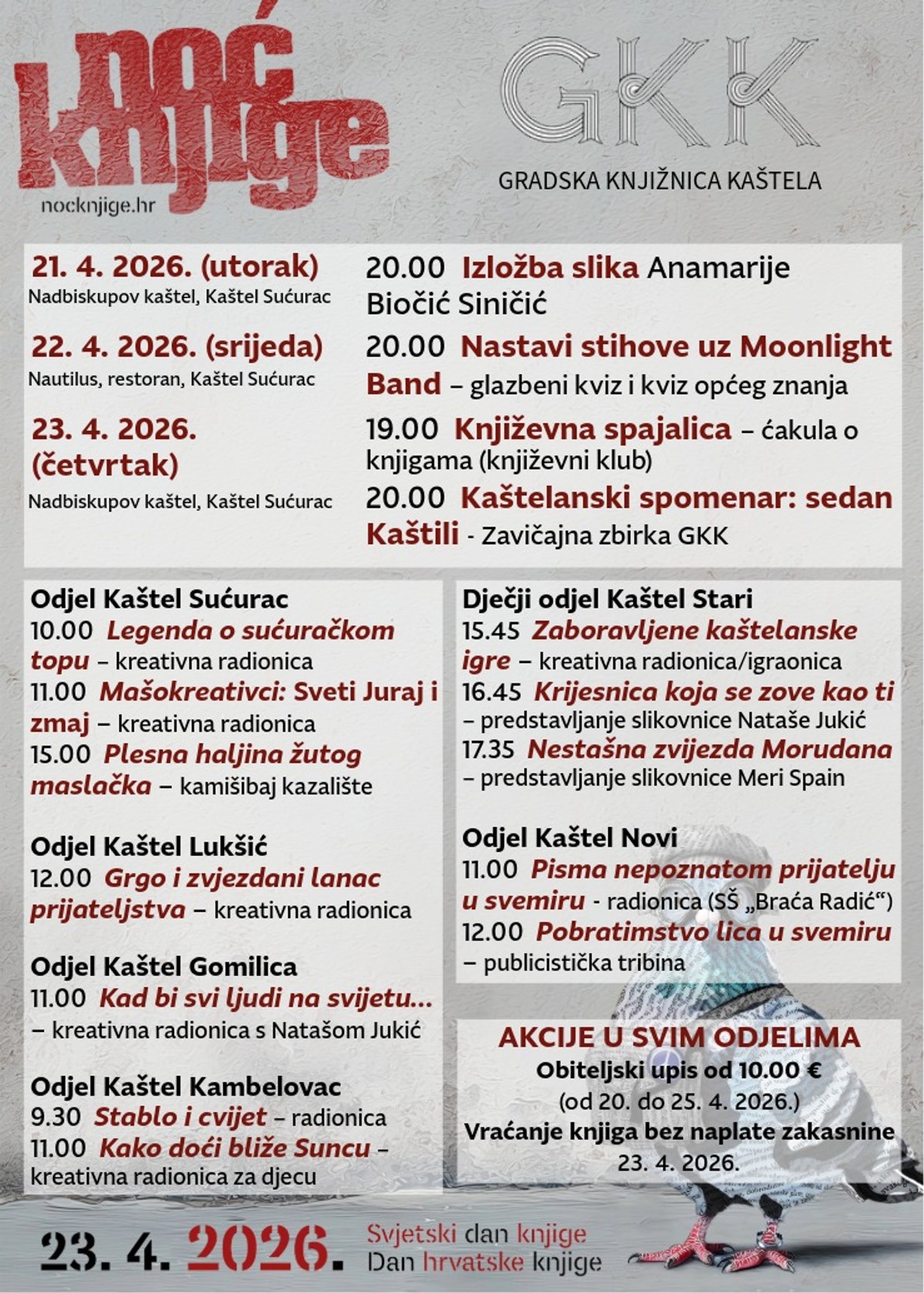 Bogat program Noći knjige u Gradskoj knjižnici Kaštela