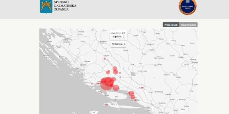 Pokrenuta web stranica koja donosi najnovije podatke o koronavirusu u Splitsko-dalmatinskoj županiji