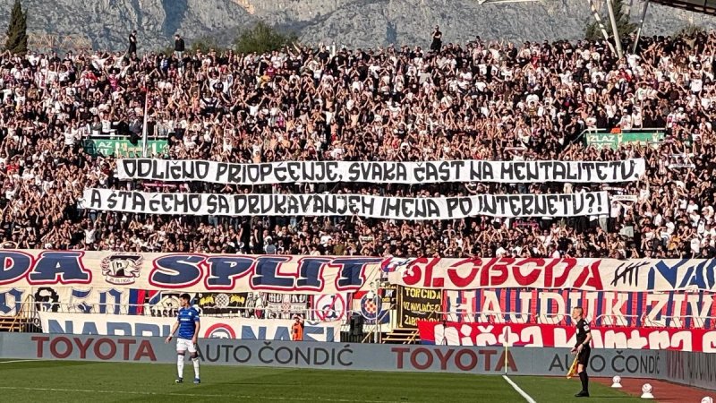 Torcida istaknula novu poruku, uz skandiranje 'purgerske p****'