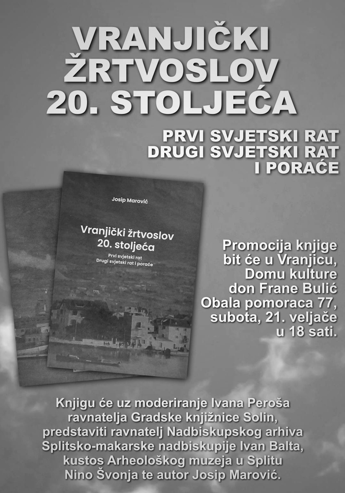 Predstavljanje knjige 'Vranjički žrtvoslov 20. stoljeća' u Vranjicu