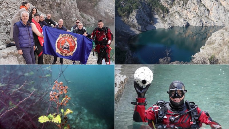 FOTO/VIDEO Imotski ronioci obilježili Dan civilne zaštite zaronom u Modro jezero