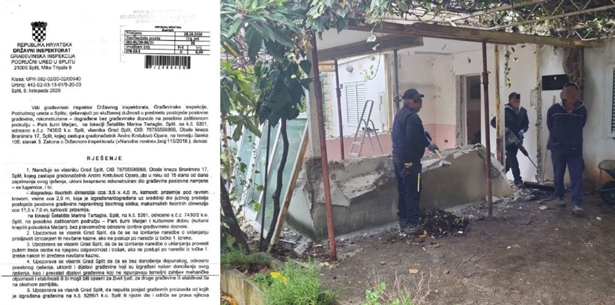 Uklanja se nelegalno dograđen dio lugarnice na Benama