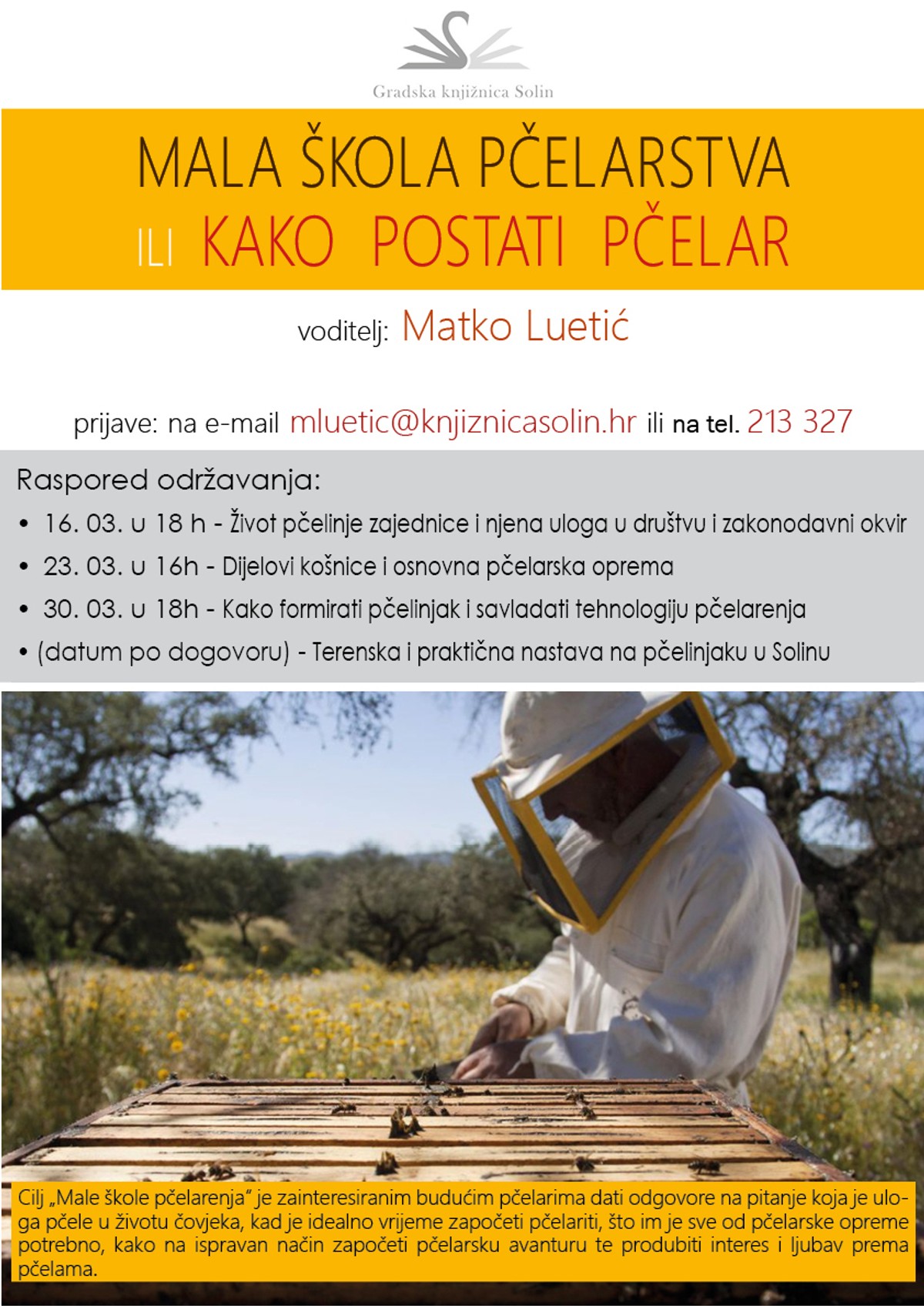 Počinje novi ciklus Male škole pčelarstva