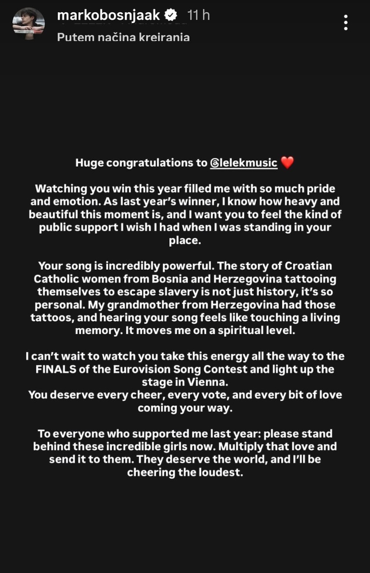 Marko Bošnjak čestitao Lelekicama: 'Želim vam javnu podršku kakvu sam i sam priželjkivao'