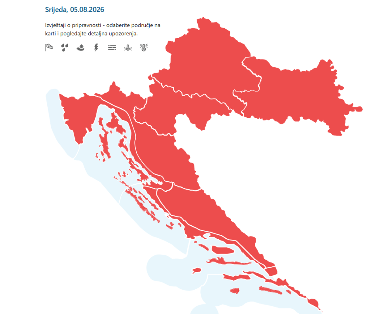 VRHUNAC TOPLINSKOG VALA Cijela Hrvatska je 'u crvenom'