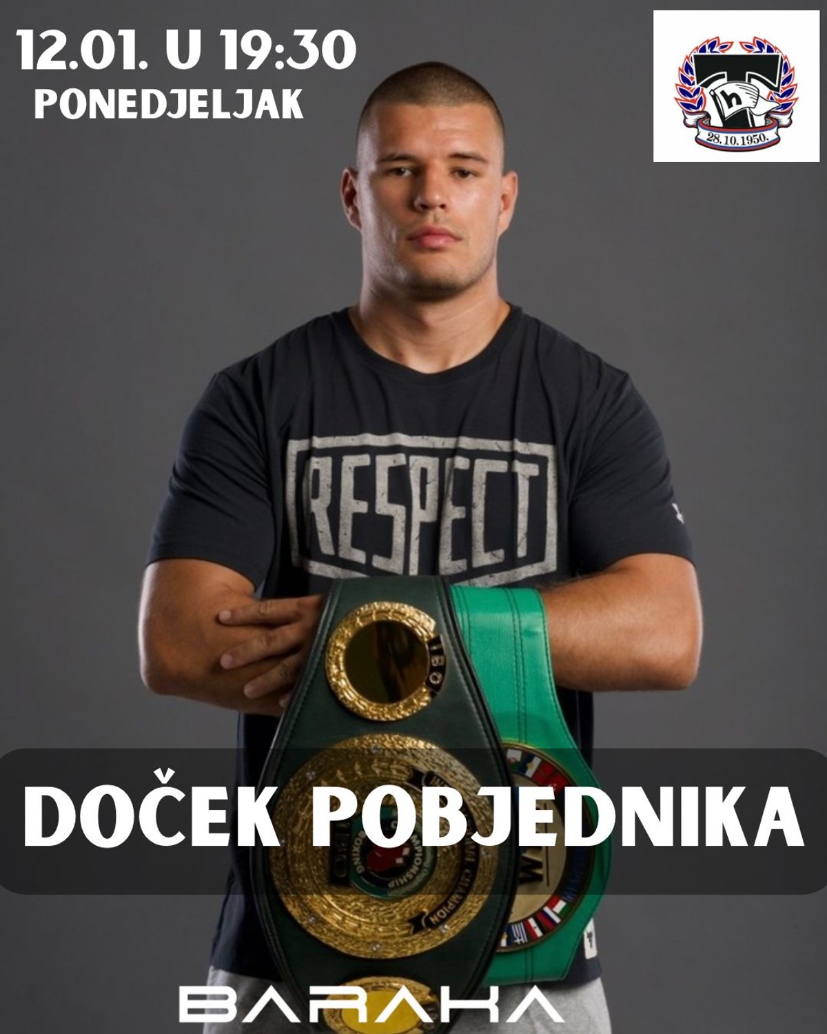 DOČEKAJTE PRVAKA Petar Milas sutra stiže u Baraku!