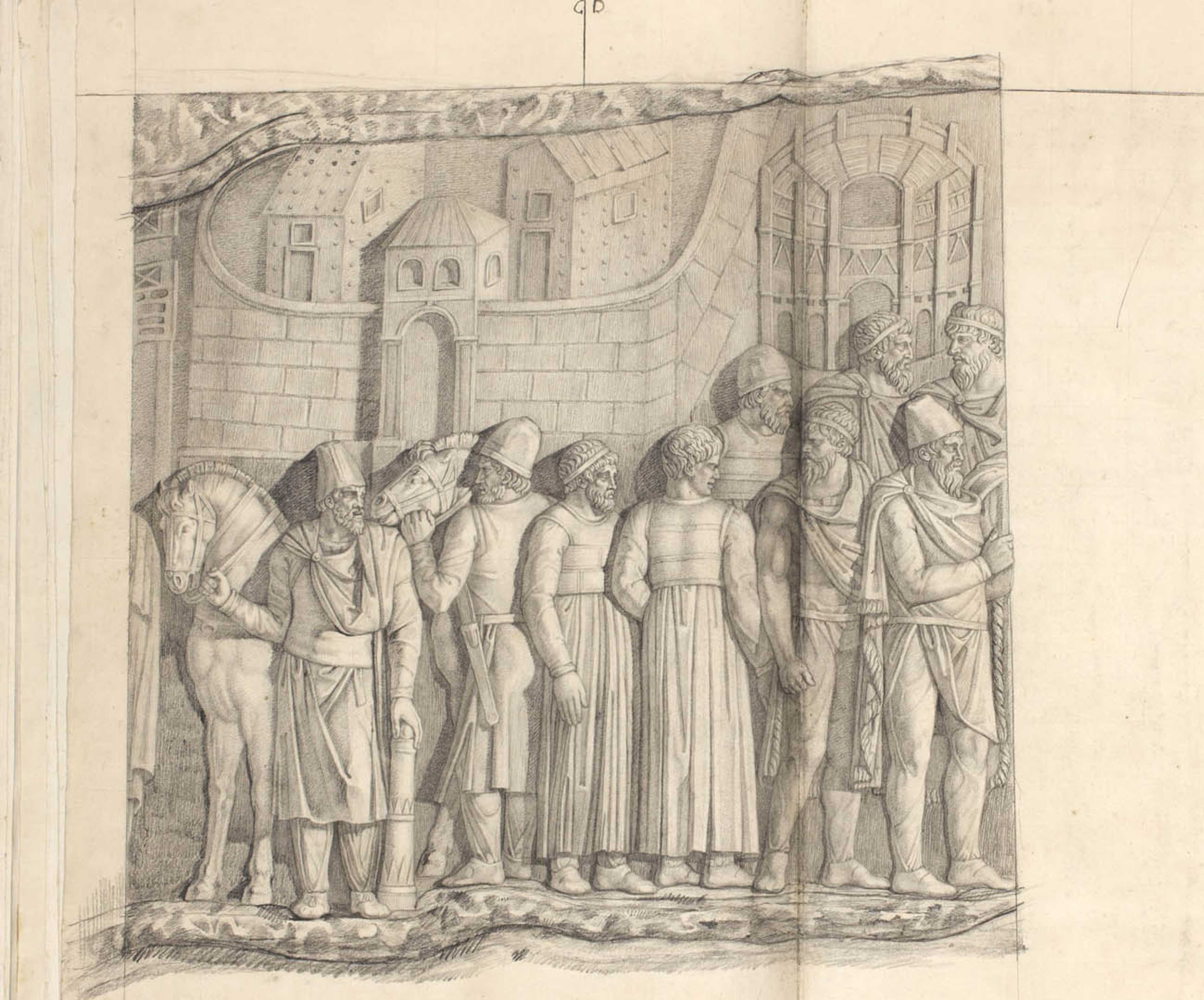 Trajan receives the submission of the Dacian chiefs