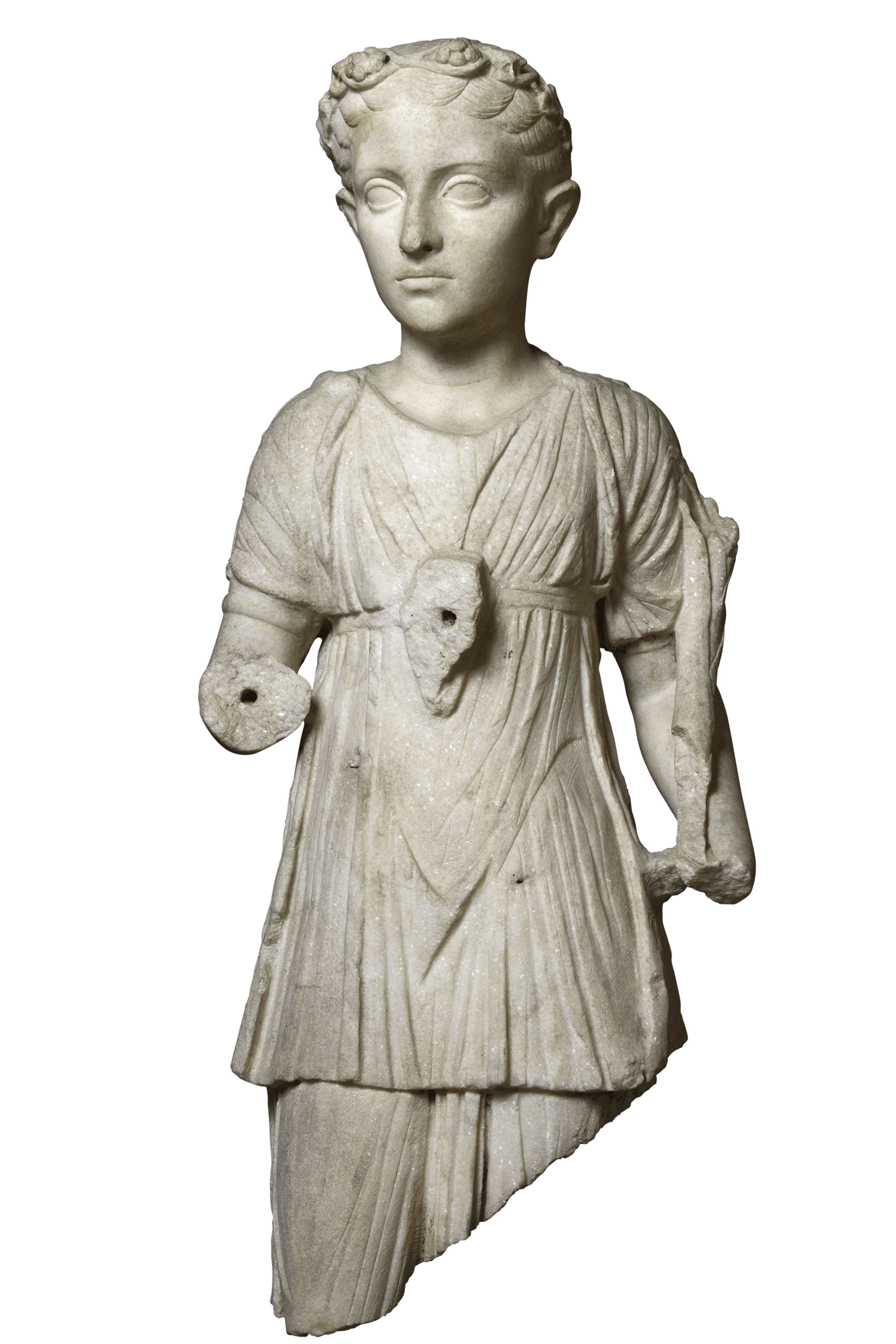 Statue of a maiden with portrait 1 | Fondazione Santarelli