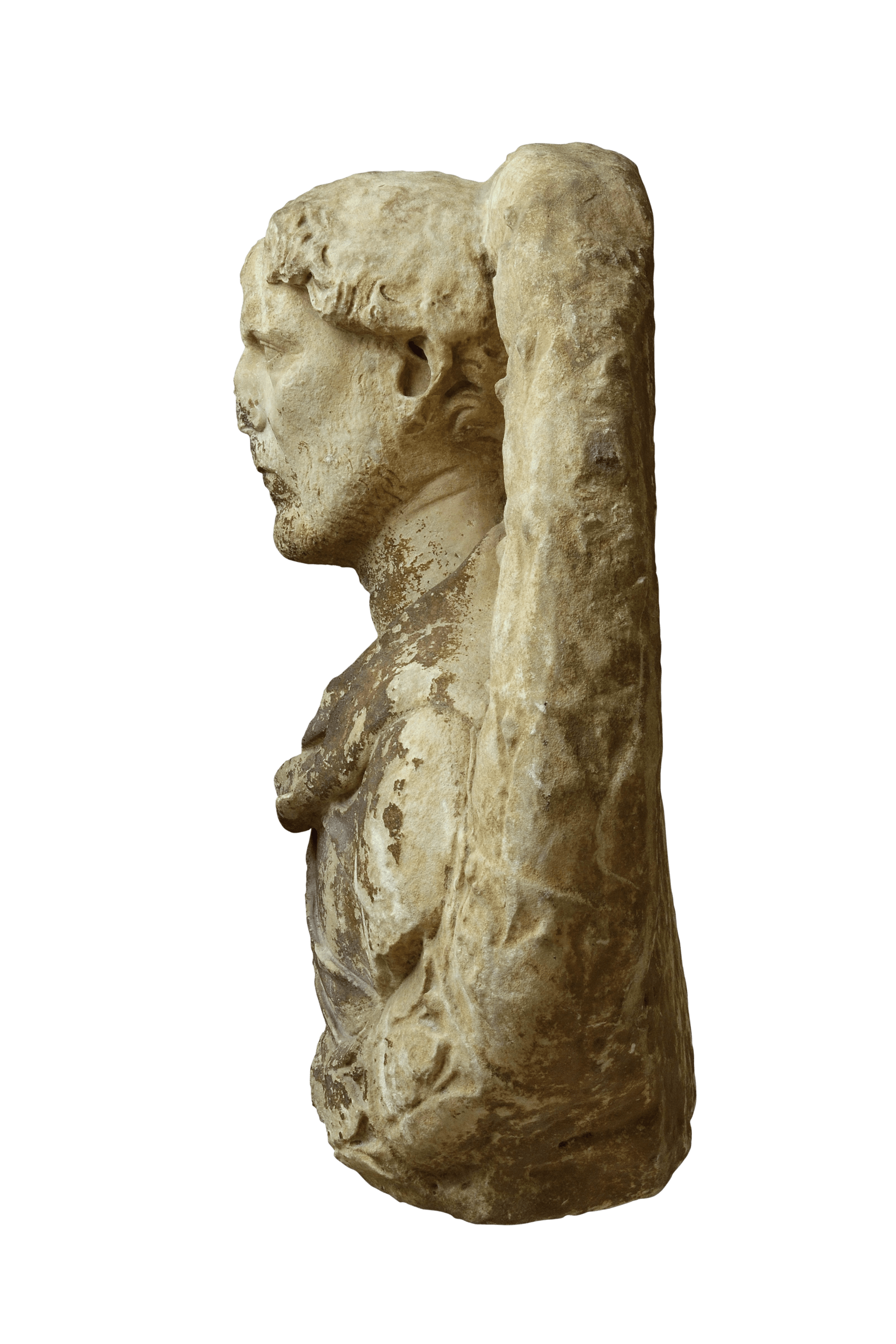 Busto maschile entro corona di alloro 2 | Fondazione Santarelli