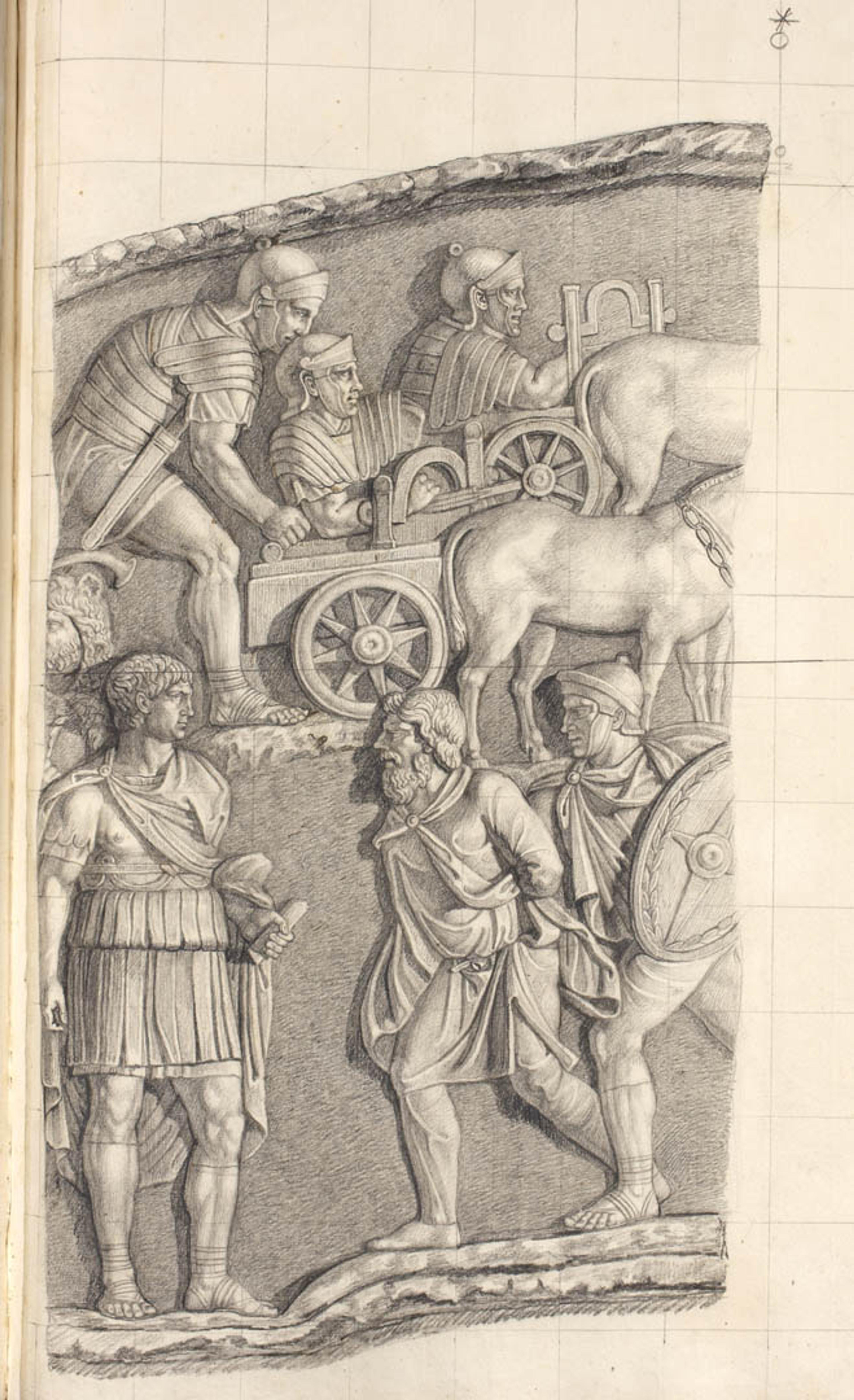 Trajan and a prisoner; departure of the army for a battle 1 | Fondazione Santarelli