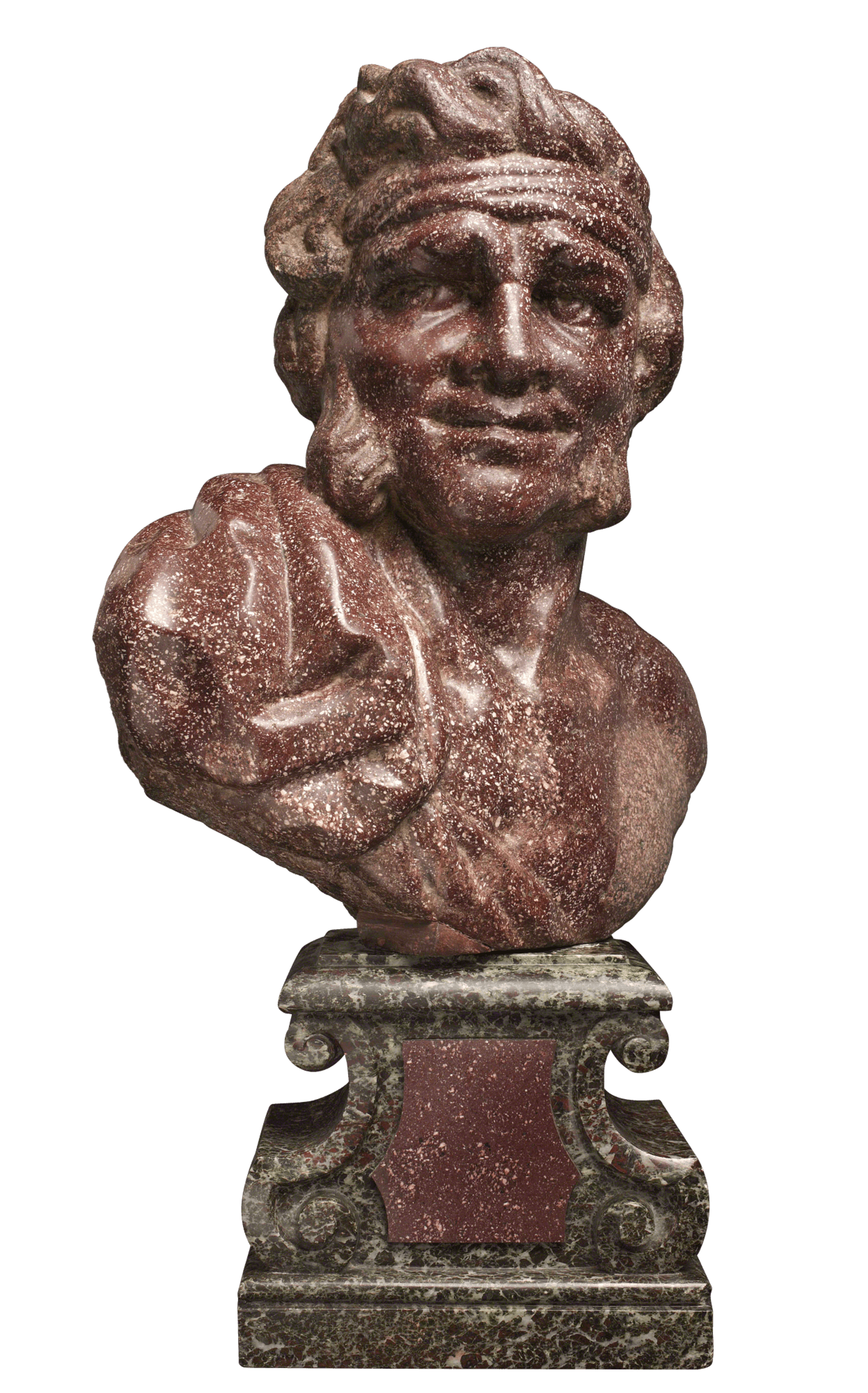 Bust of a man with sideburns