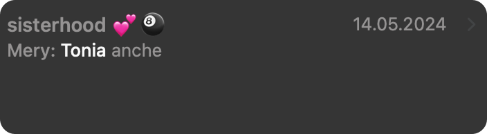 Dark iPhone message notification using the name Tonia.