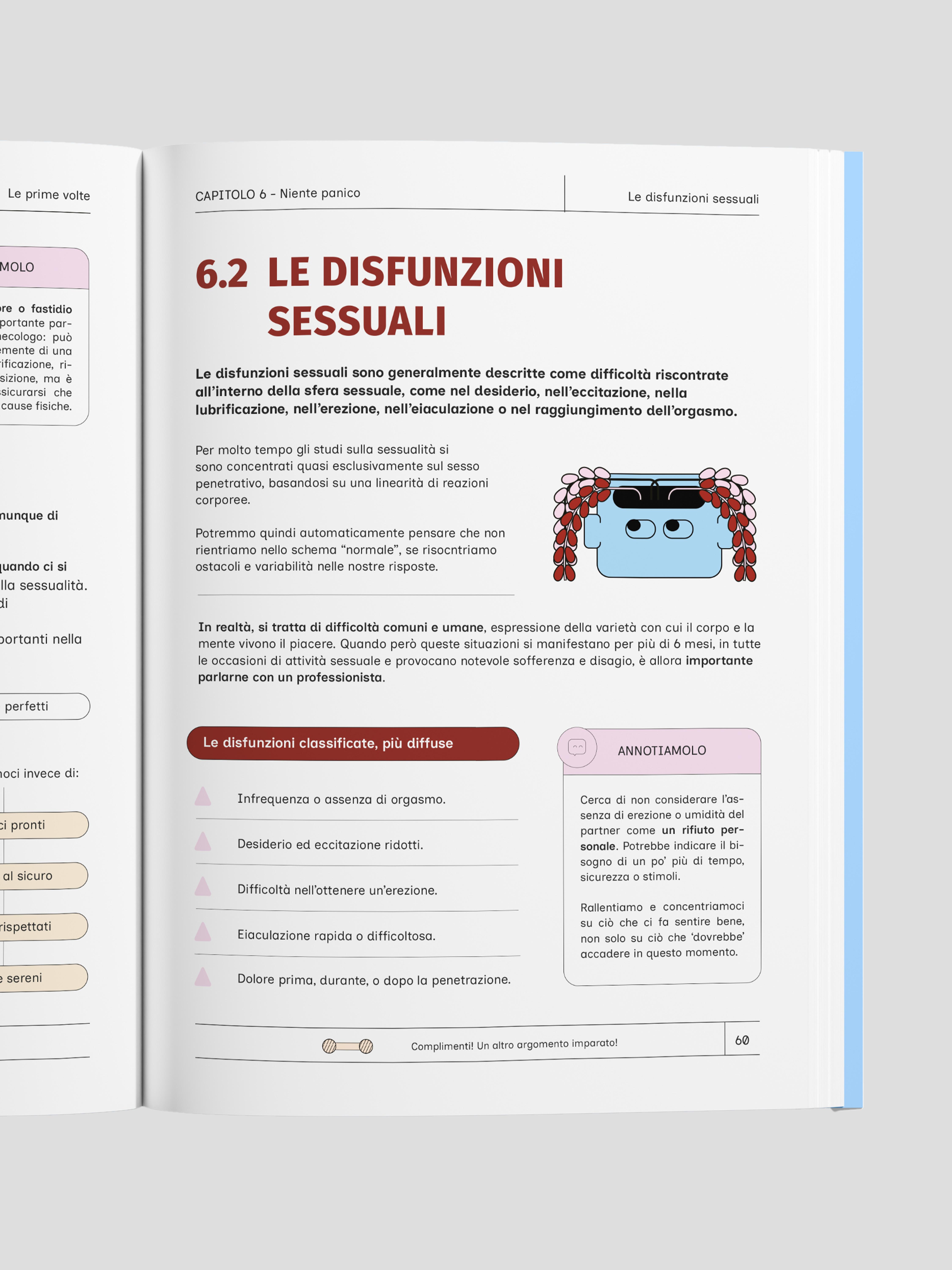 Open publication spread with illustrated lessons on navigating pornography and a chapter index.