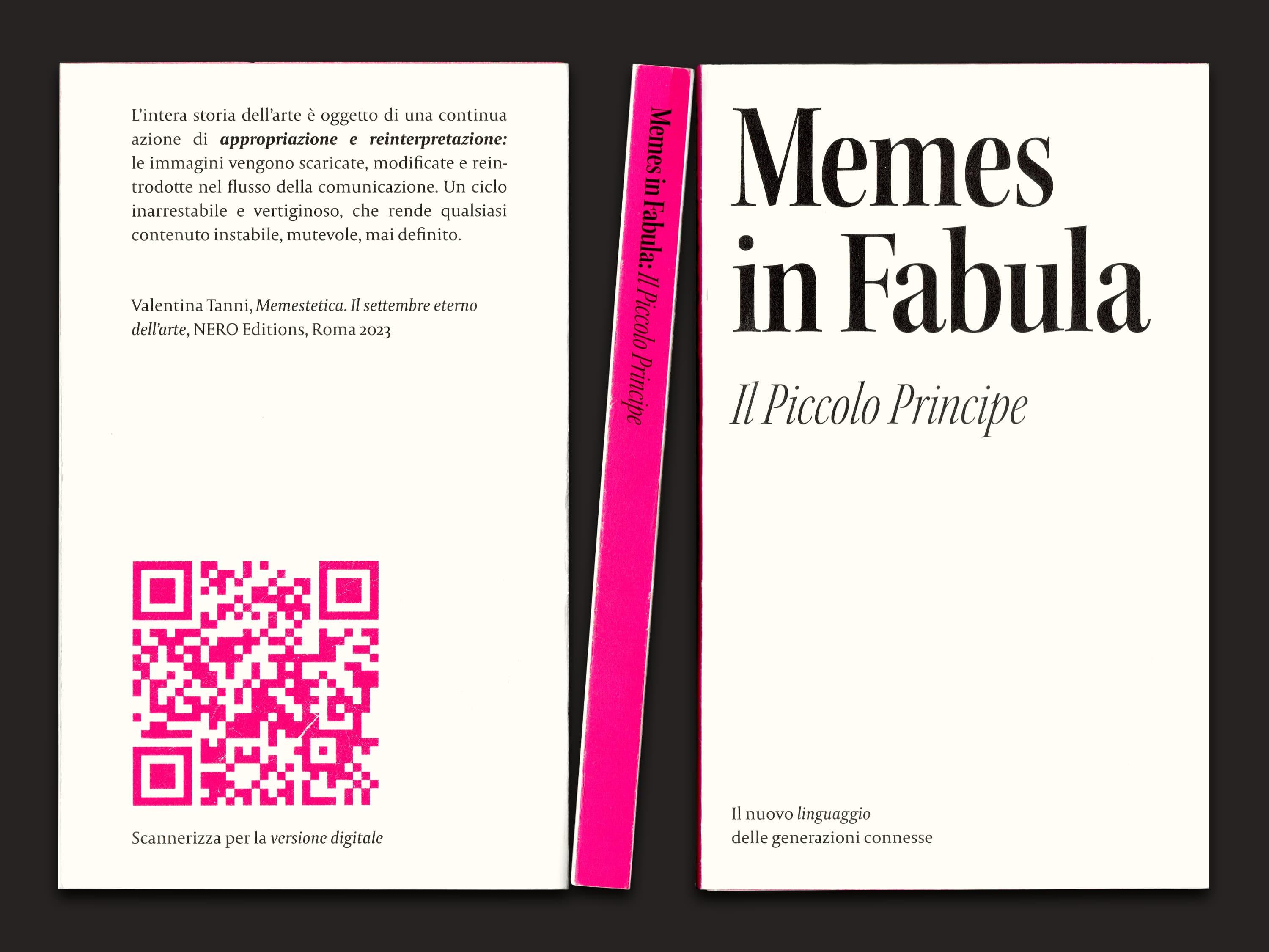 Open Memes in Fabula publication with a pink QR code and title page.