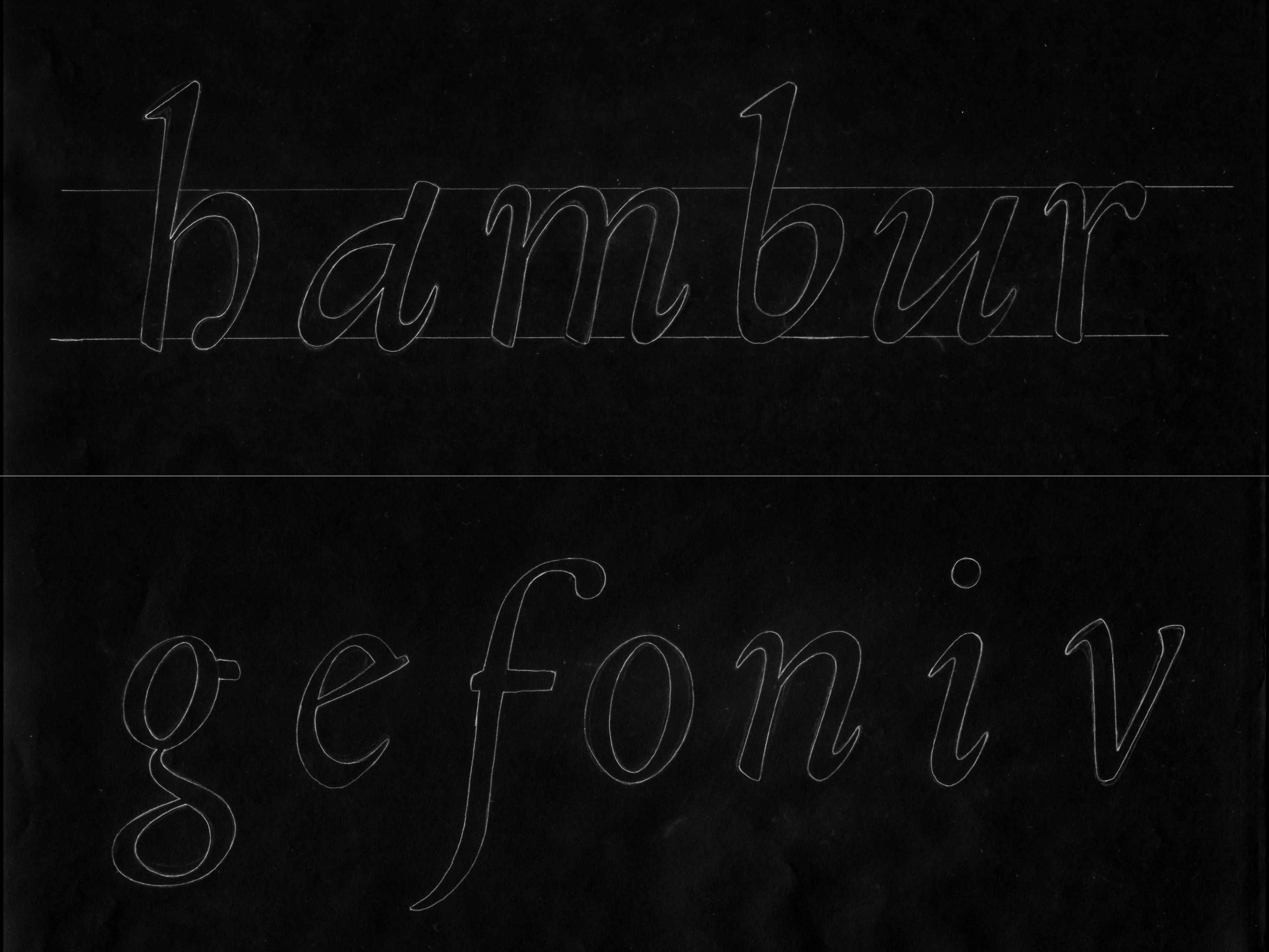 White vector outlines of Fano italic letterforms on a black background.