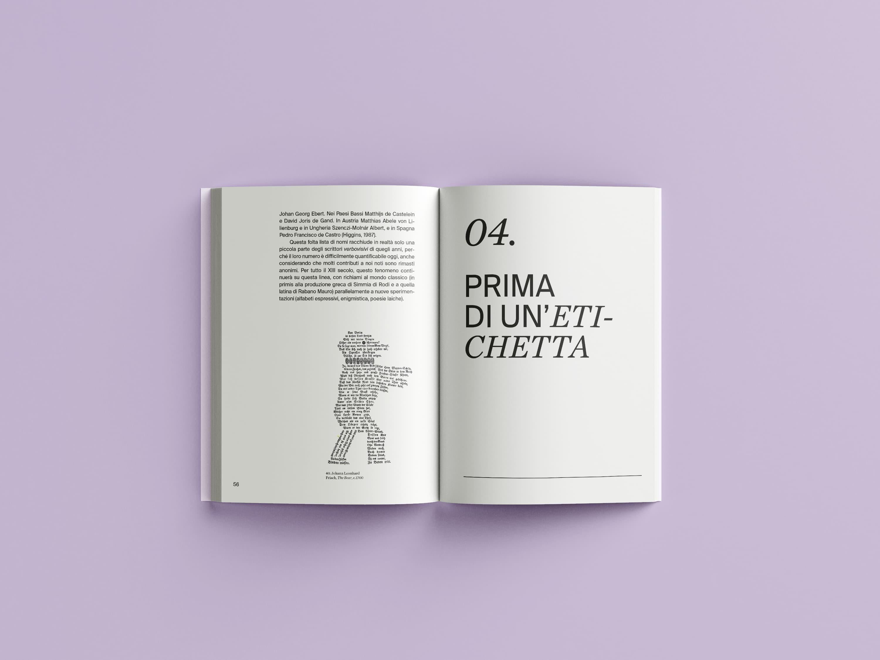 Open Trasformazioni verbovisive book spread headed “Prima di un’etichetta.”