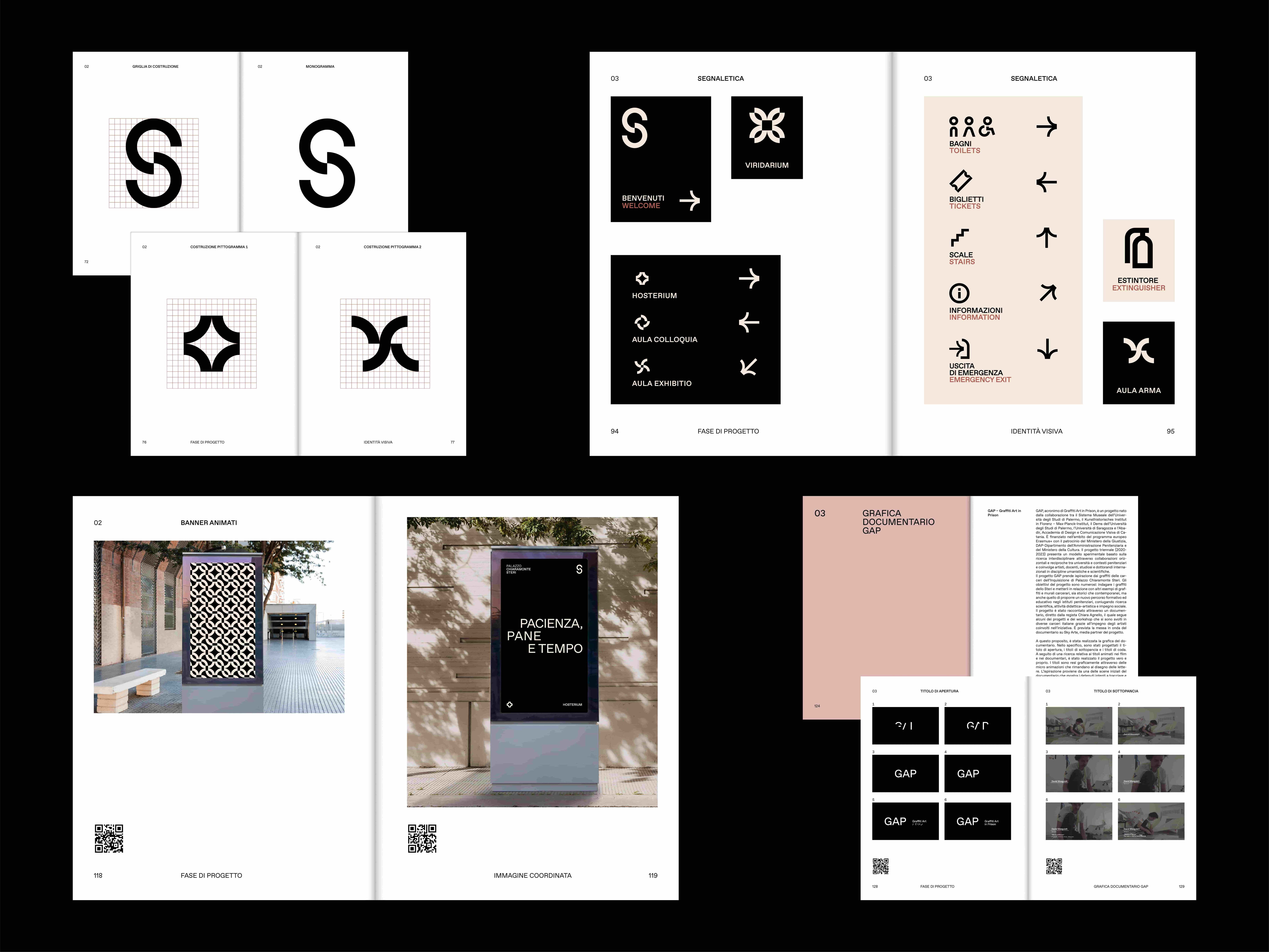 Palazzo Chiaramonte Steri project image showing identity and exhibition graphics for the historic Palermo building.