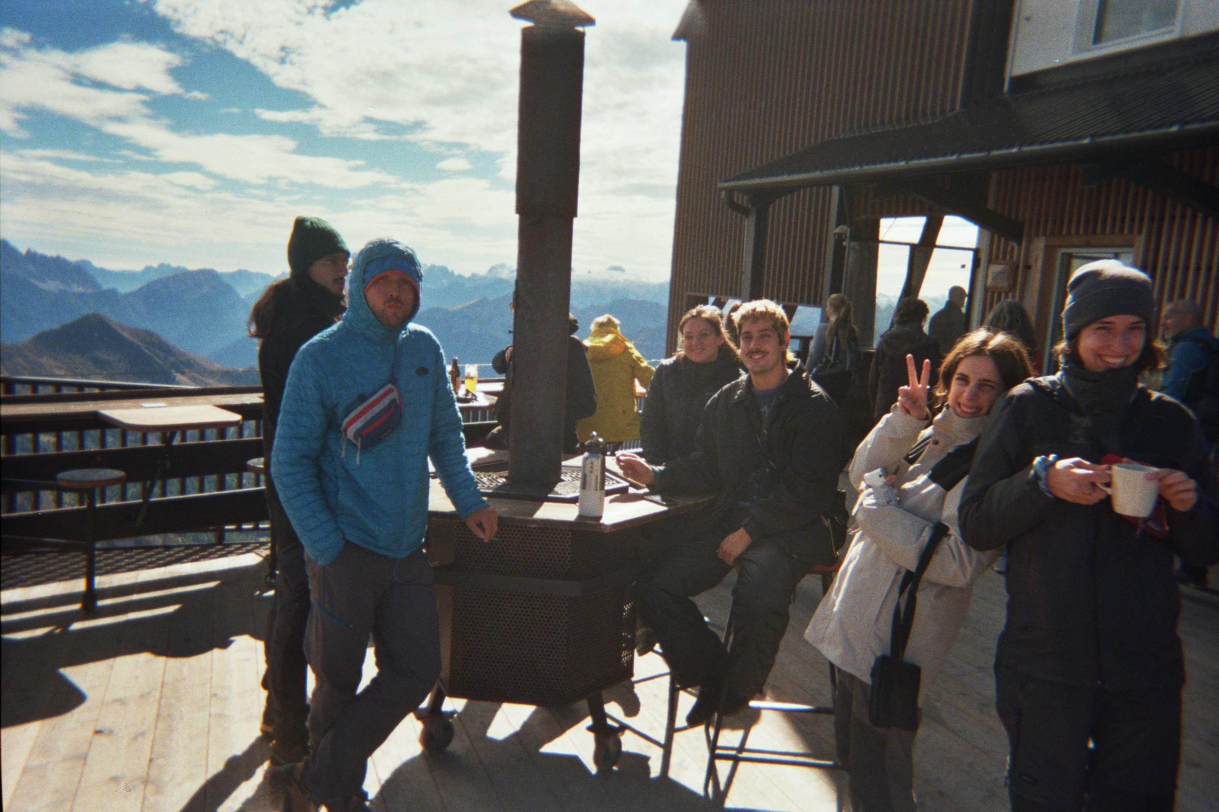 Workshop participants outside Lagazuoi EXPO Dolomiti.