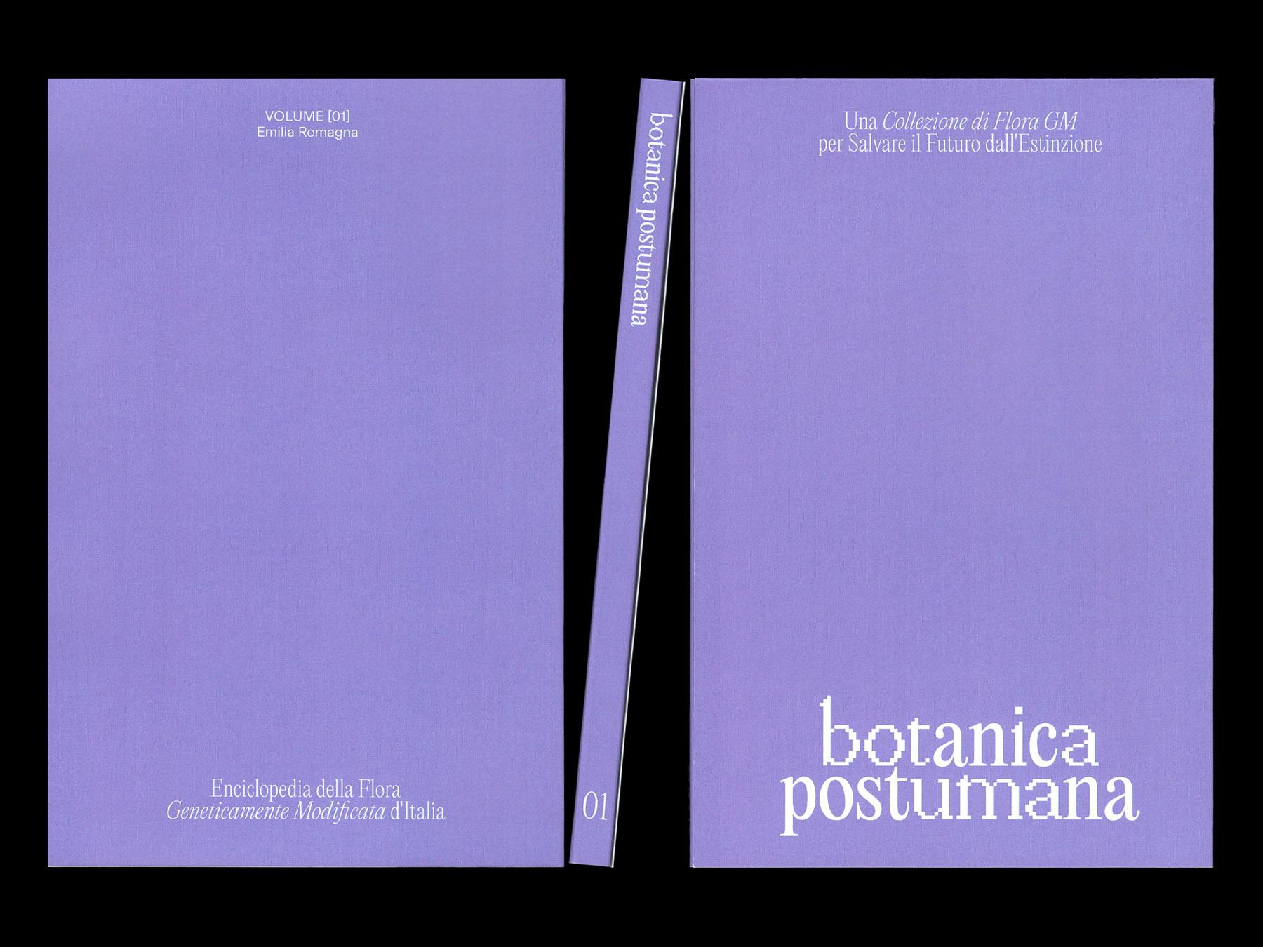 Two purple Botanica Postumana books on a black background.