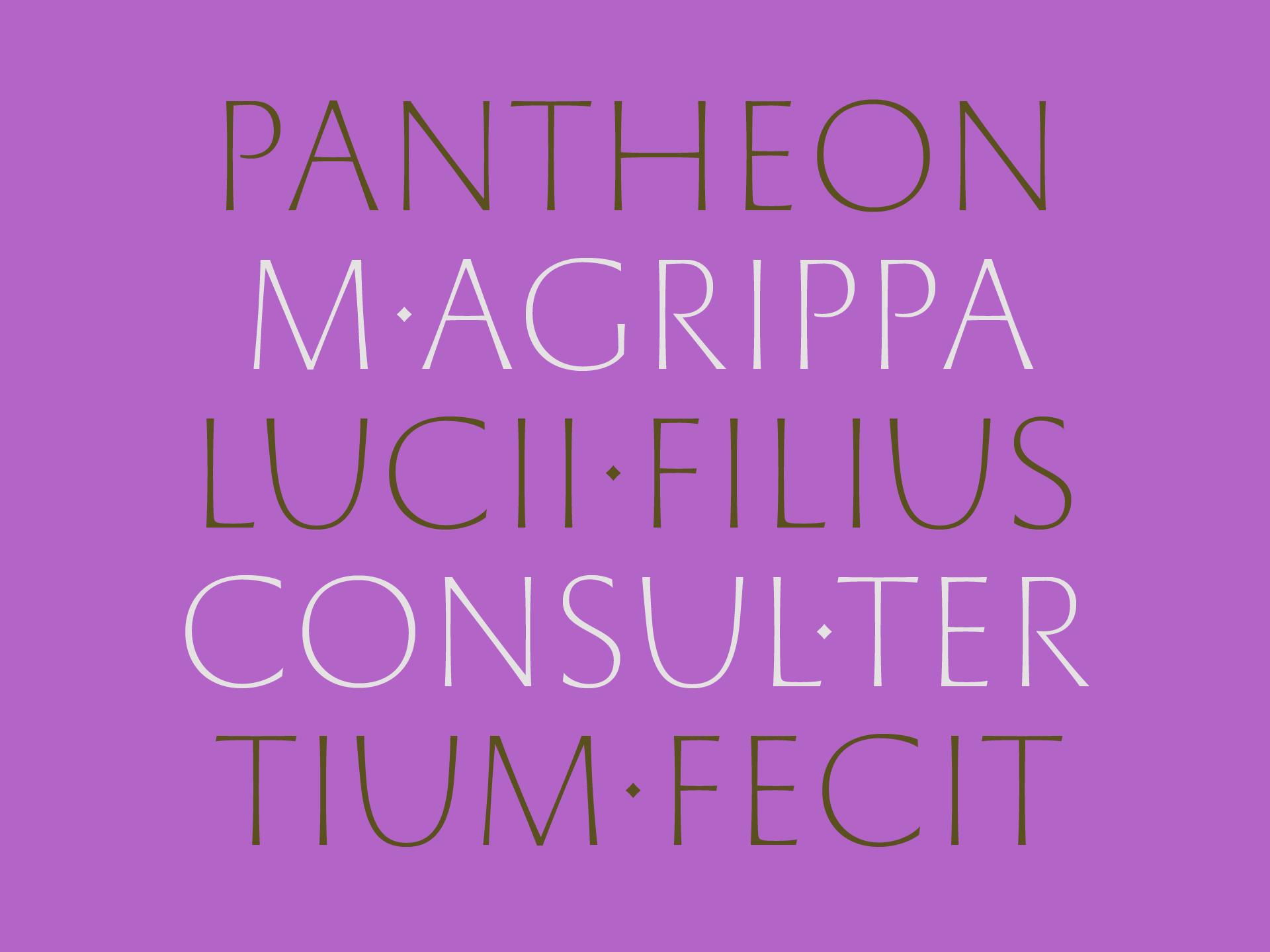 Purple Pompilia poster with tall pale lettering.