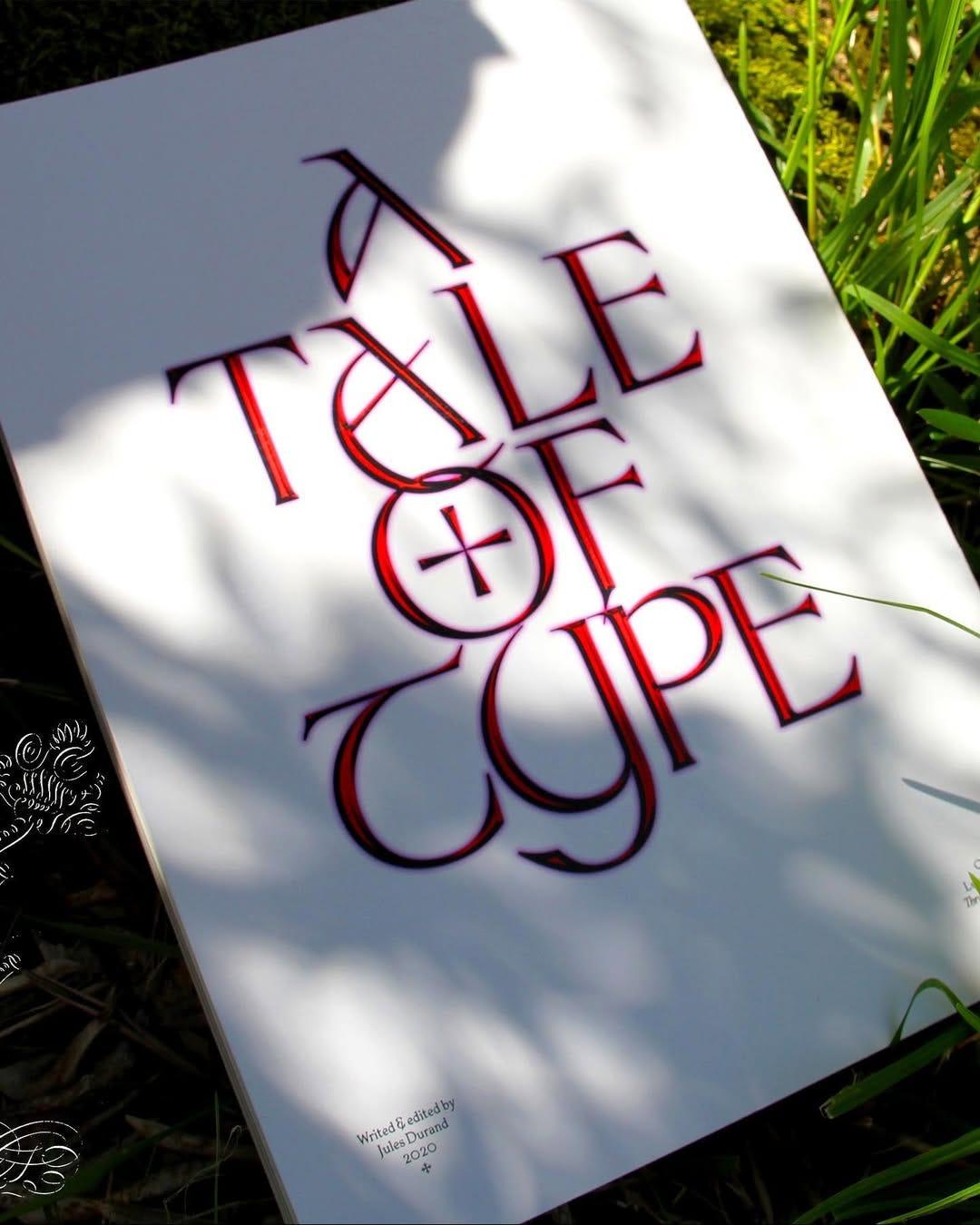 Red Sinistre lettering printed on a white sheet.