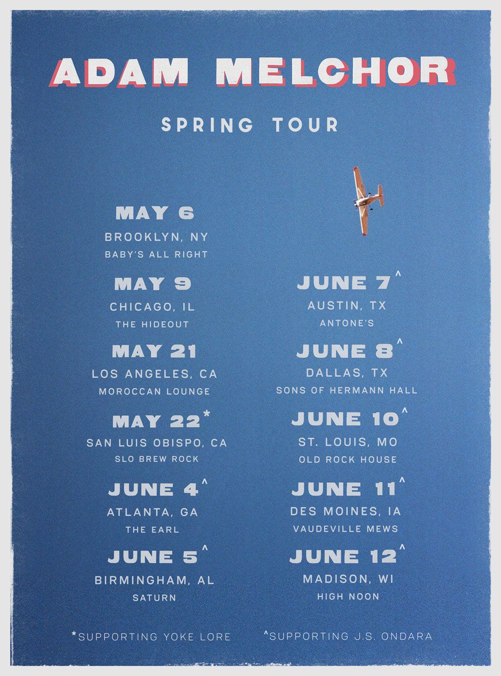 Adam Melchor tour poster