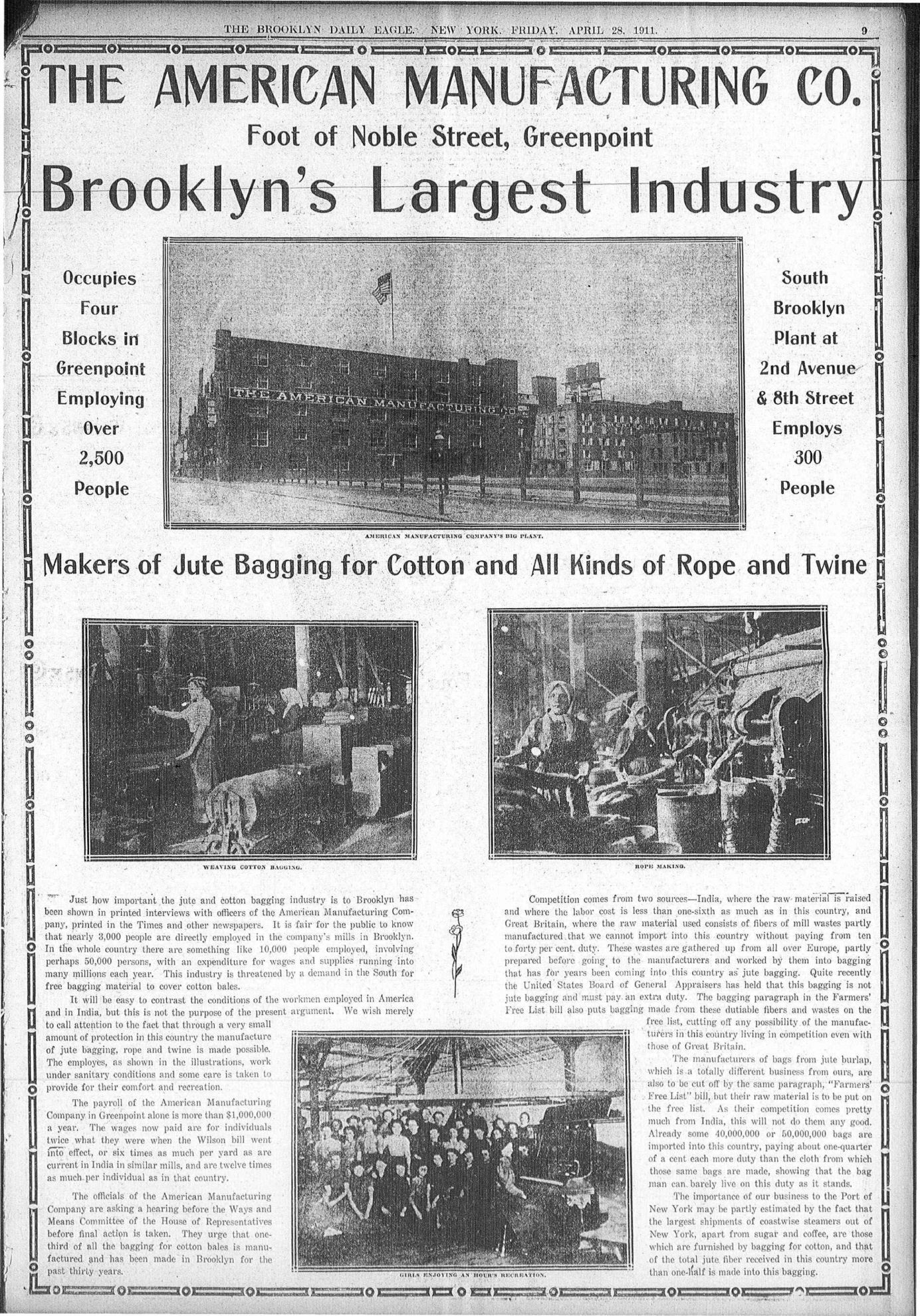 Newspaper clipping from 1911