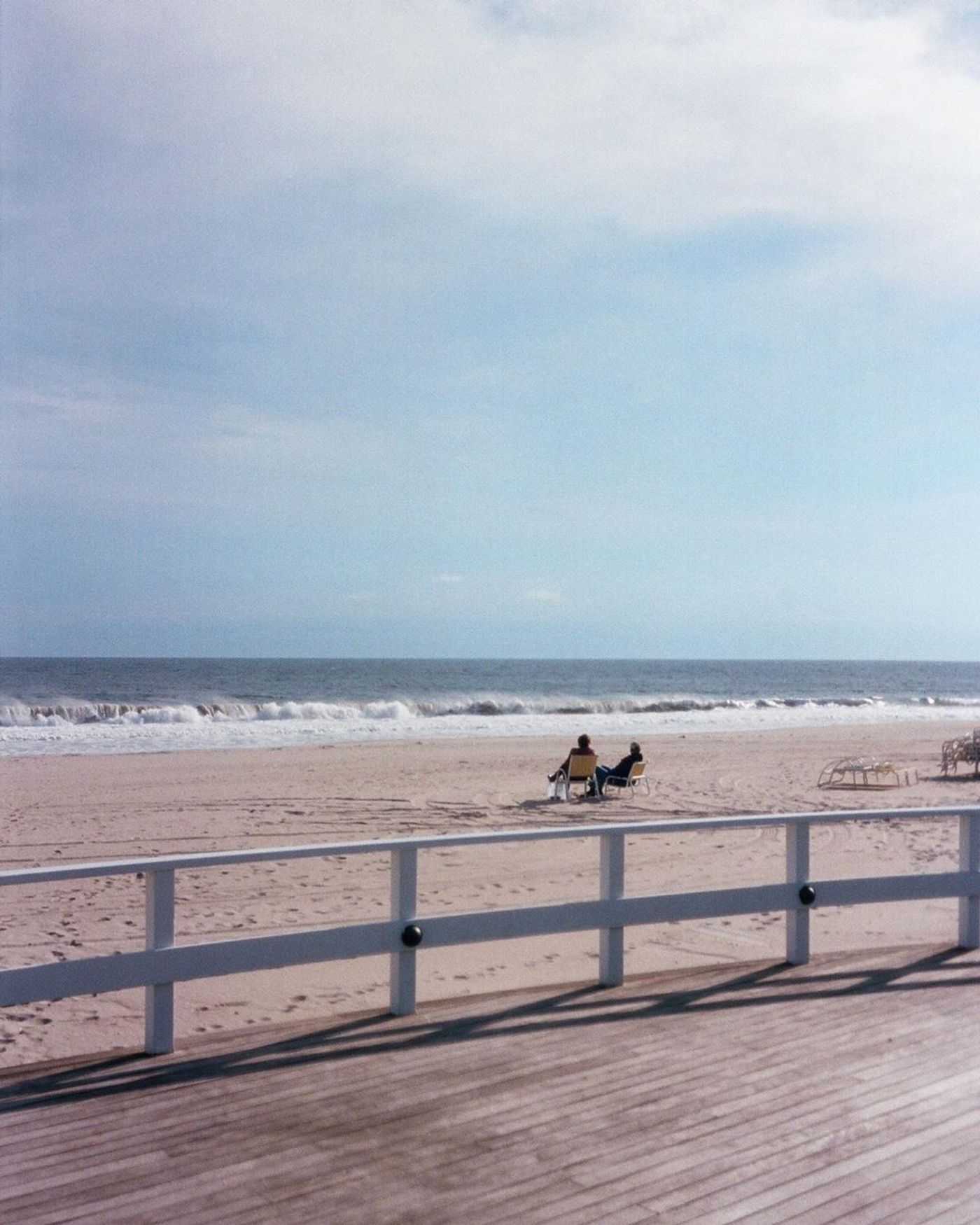 Beach boardwalk scene