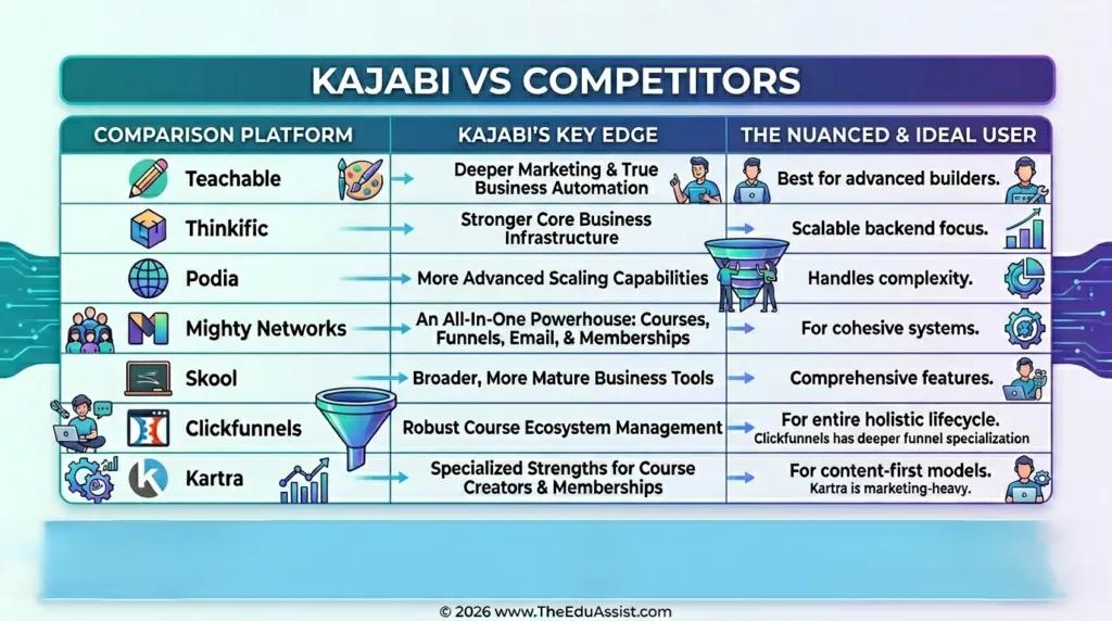 kajabi vs competitors
