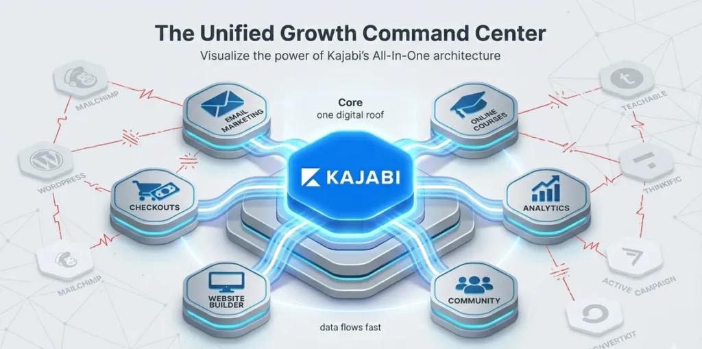 Comparing the native all-in-one architecture of kajabi lead generation funnels against fragmented competitor platforms.