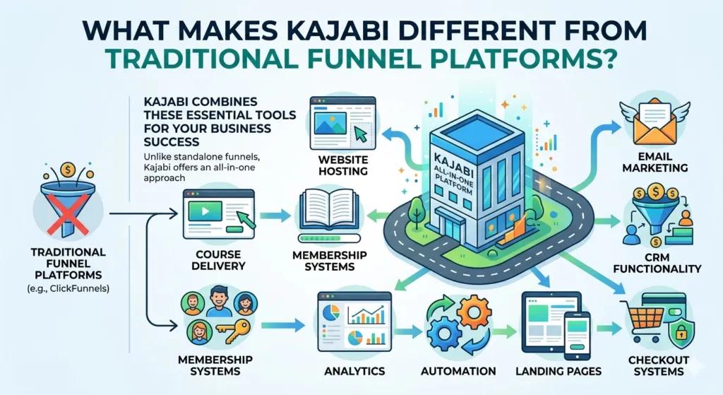 factors that make kajabi different from other funnel platforms