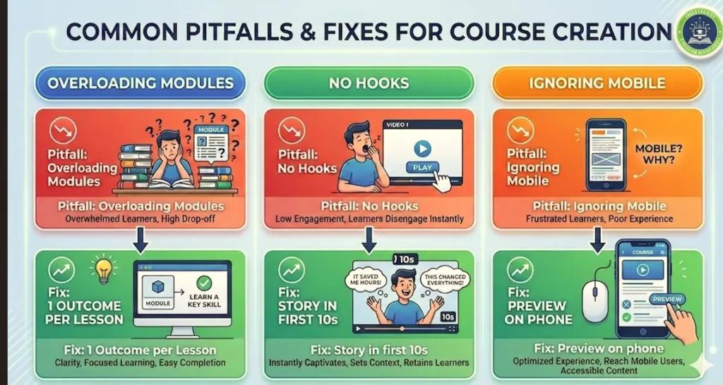 “Thinkific course creation curriculum builder showing course modules, lesson organization, and structured learning path setup” 