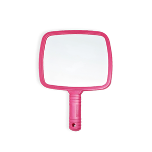 ESPEJO RECTANGULAR MANGO GRUESO ROSA