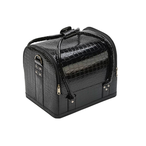 BOLSO SIMIL CUERO NEGRO CROC 4 BANDEJAS