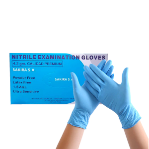 GUANTES DE NITRILO CELESTE M - 50 PARES