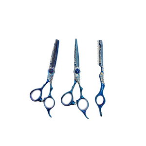 SET 2 TIJERAS + NAVAJIN AZUL 6"