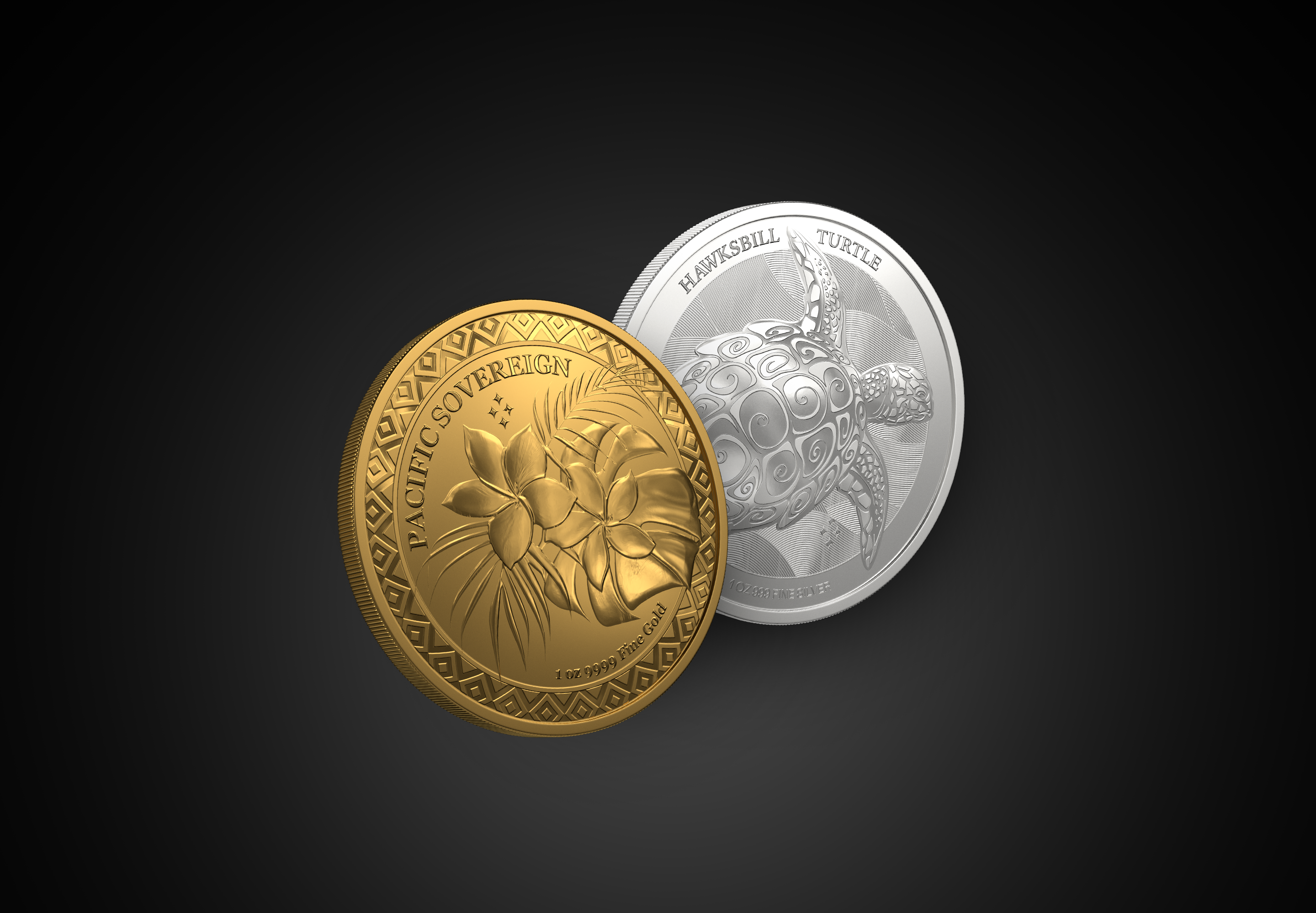 A gold and a silver coin