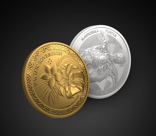 A gold and a silver coin