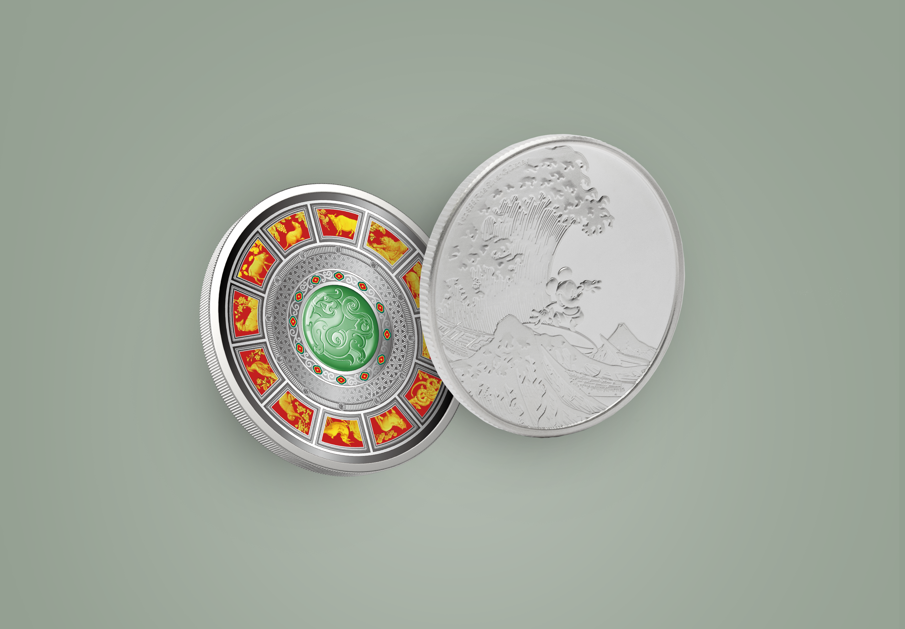 A custom coin made of silver