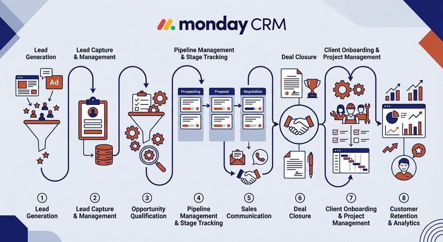 monday CRM - אינפוגרפיק