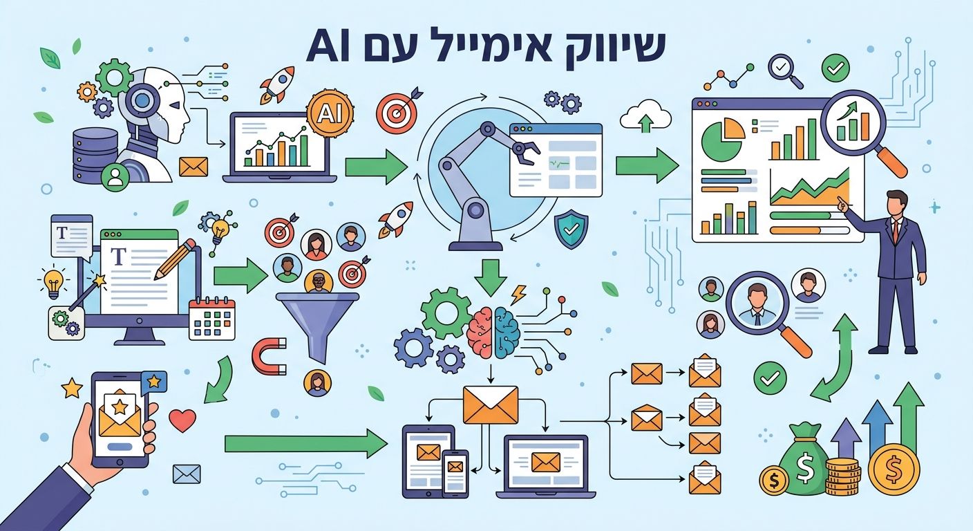 שיווק אימייל עם AI - אינפוגרפיק