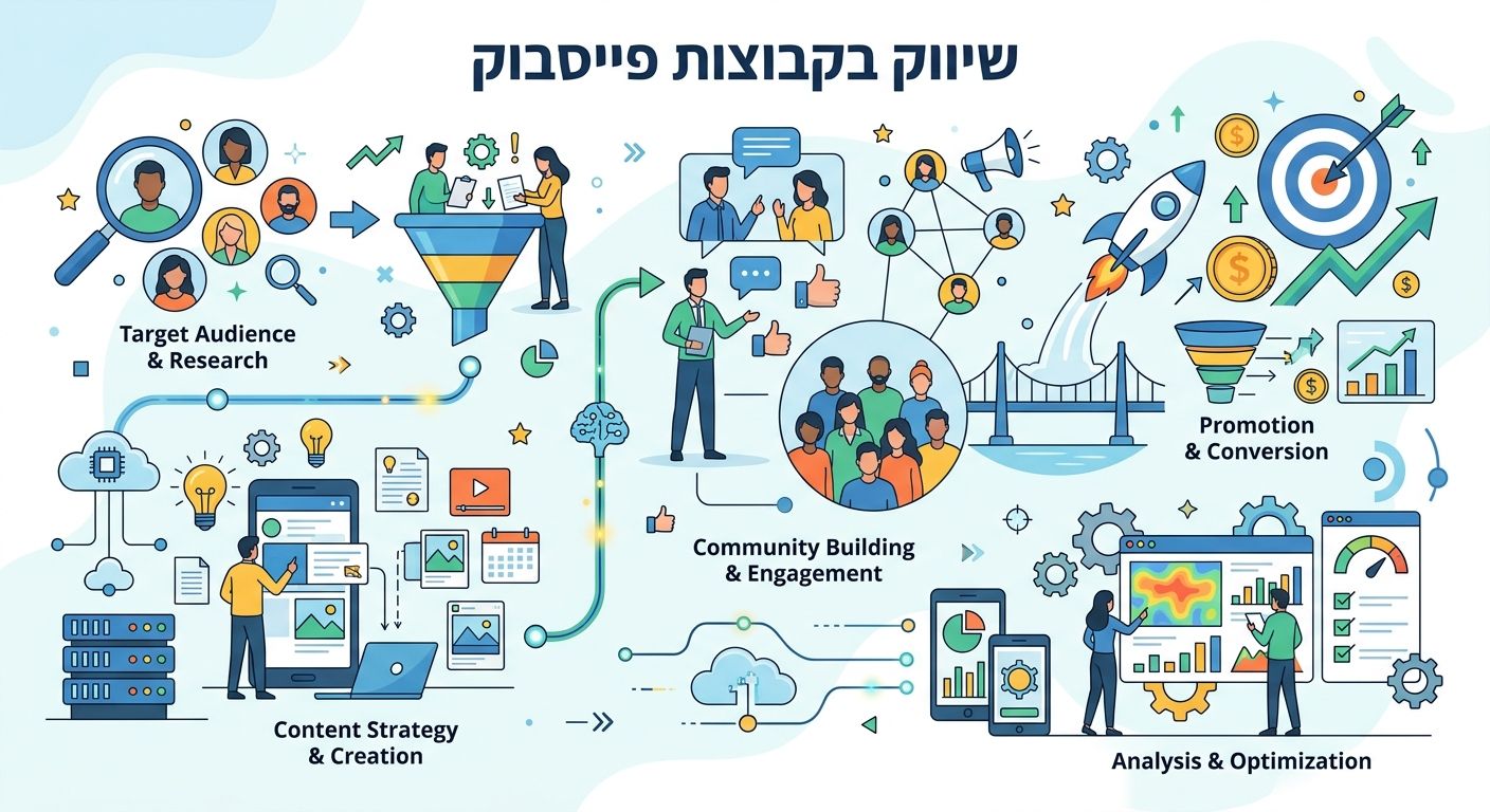 שיווק בקבוצות פייסבוק - אינפוגרפיק