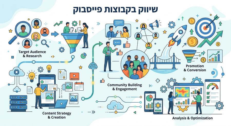 שיווק בקבוצות פייסבוק - אינפוגרפיק