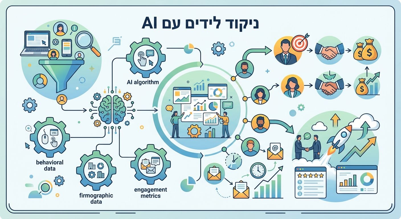 ניקוד לידים עם AI - אינפוגרפיק