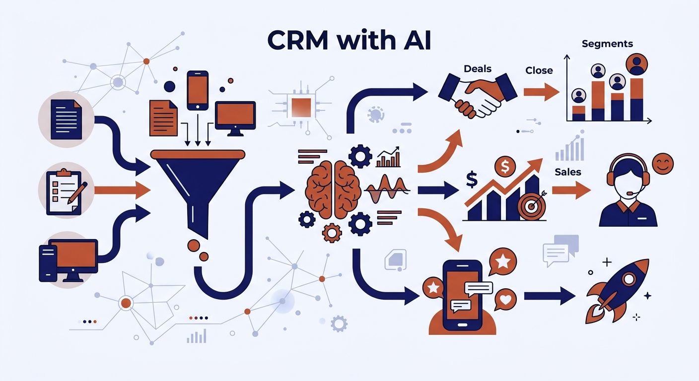CRM עם AI - אינפוגרפיק