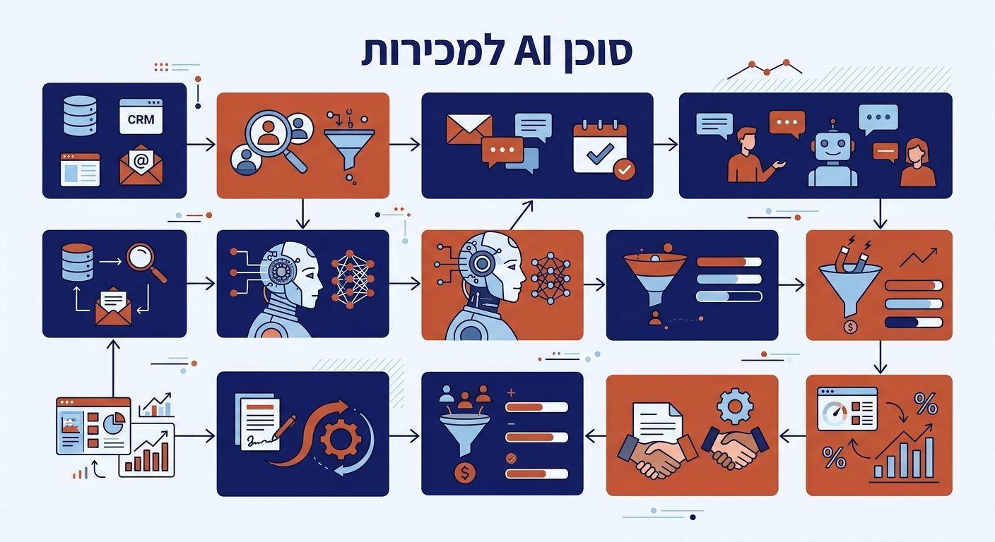 סוכן AI למכירות - אינפוגרפיק