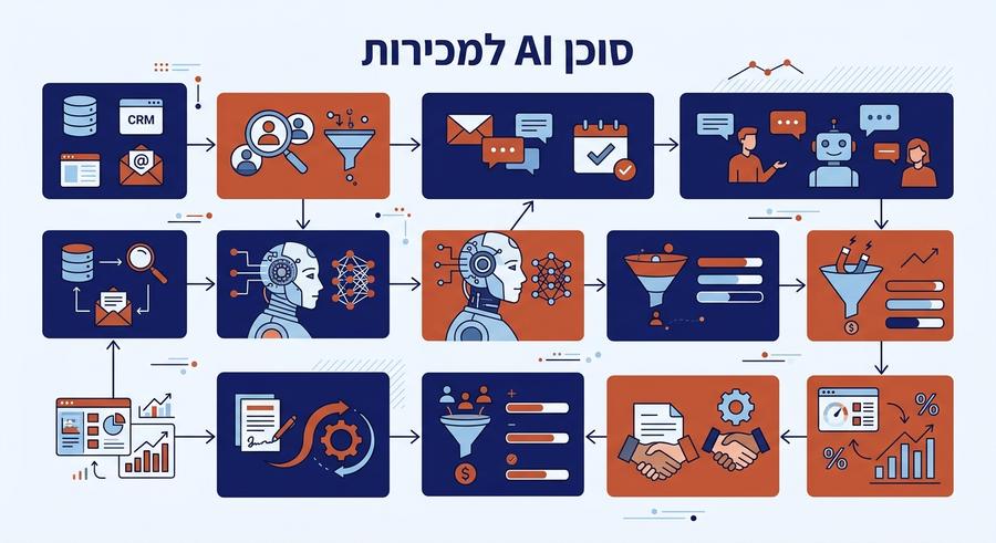 סוכן AI למכירות - אינפוגרפיק