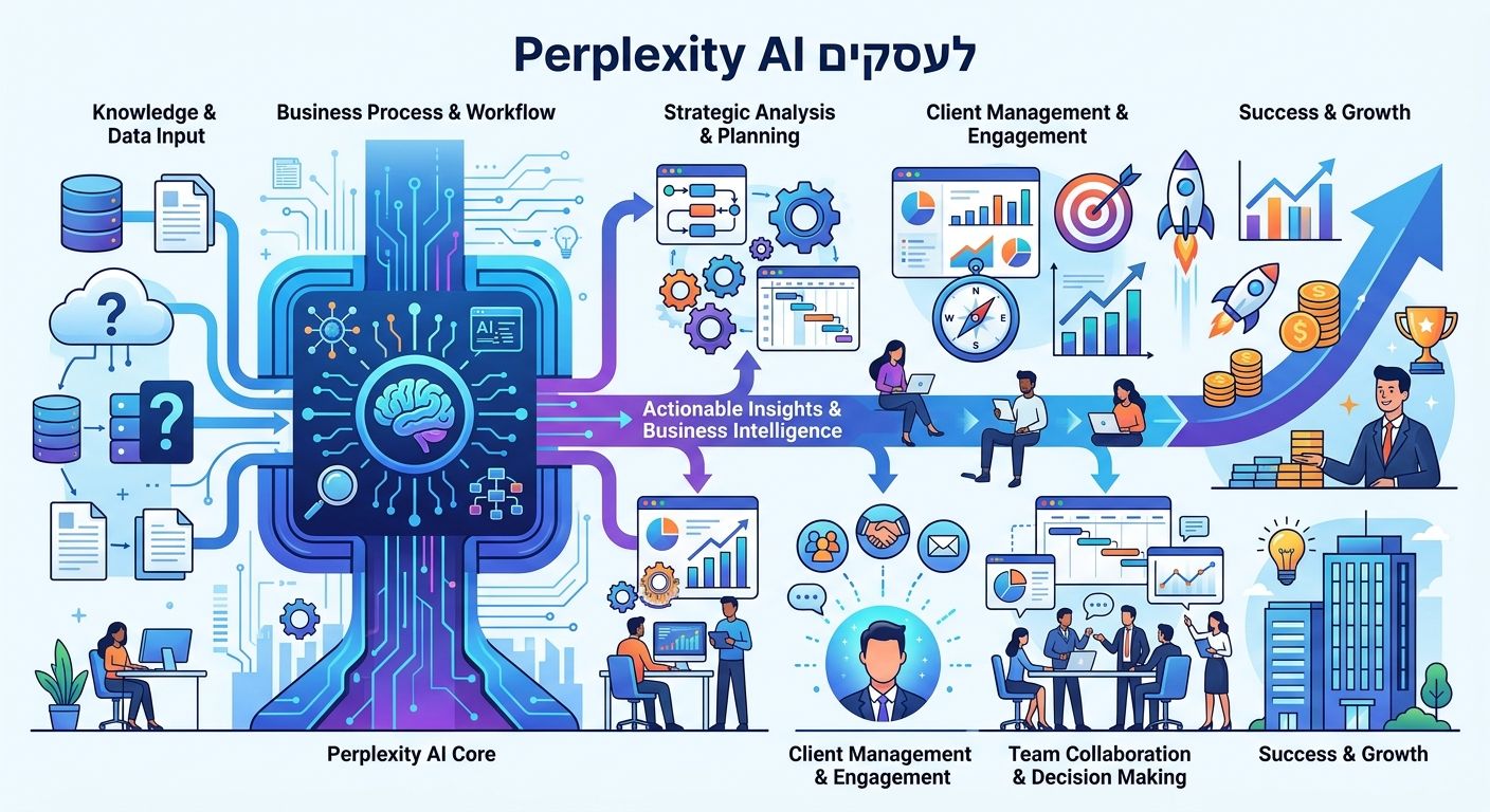 Perplexity AI לעסקים - אינפוגרפיק